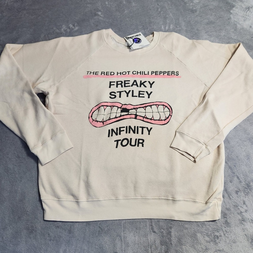 New Daydreamer Red Hot Chili Peppers Freaky Styley Sweatshirt Cream L Large